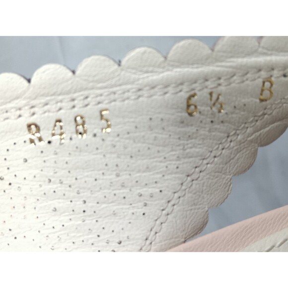 Salvatore Ferragamo Laser Cut Scalloped Trim Peep Toe Slingback Sandals Sz 6.5 B - Picture 6 of 16